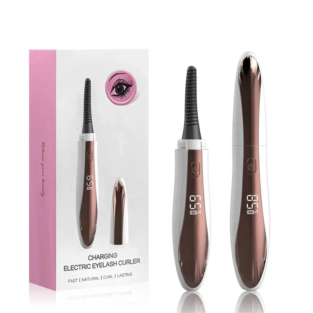 Electric Eyelash Curler Intelligent Temperature Control Digital Display with Comb Brush Head Electric Eyelash Curler Lash Comb