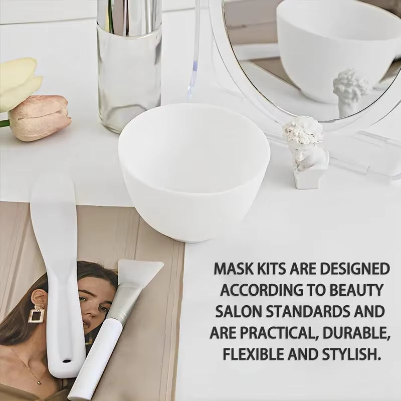 Silicone Face Mask Mixing Bowl Set Facial Skin Care Tools Kit Mask Brush Facial Applicator Spatula Measure Spoon Beauty Supplies