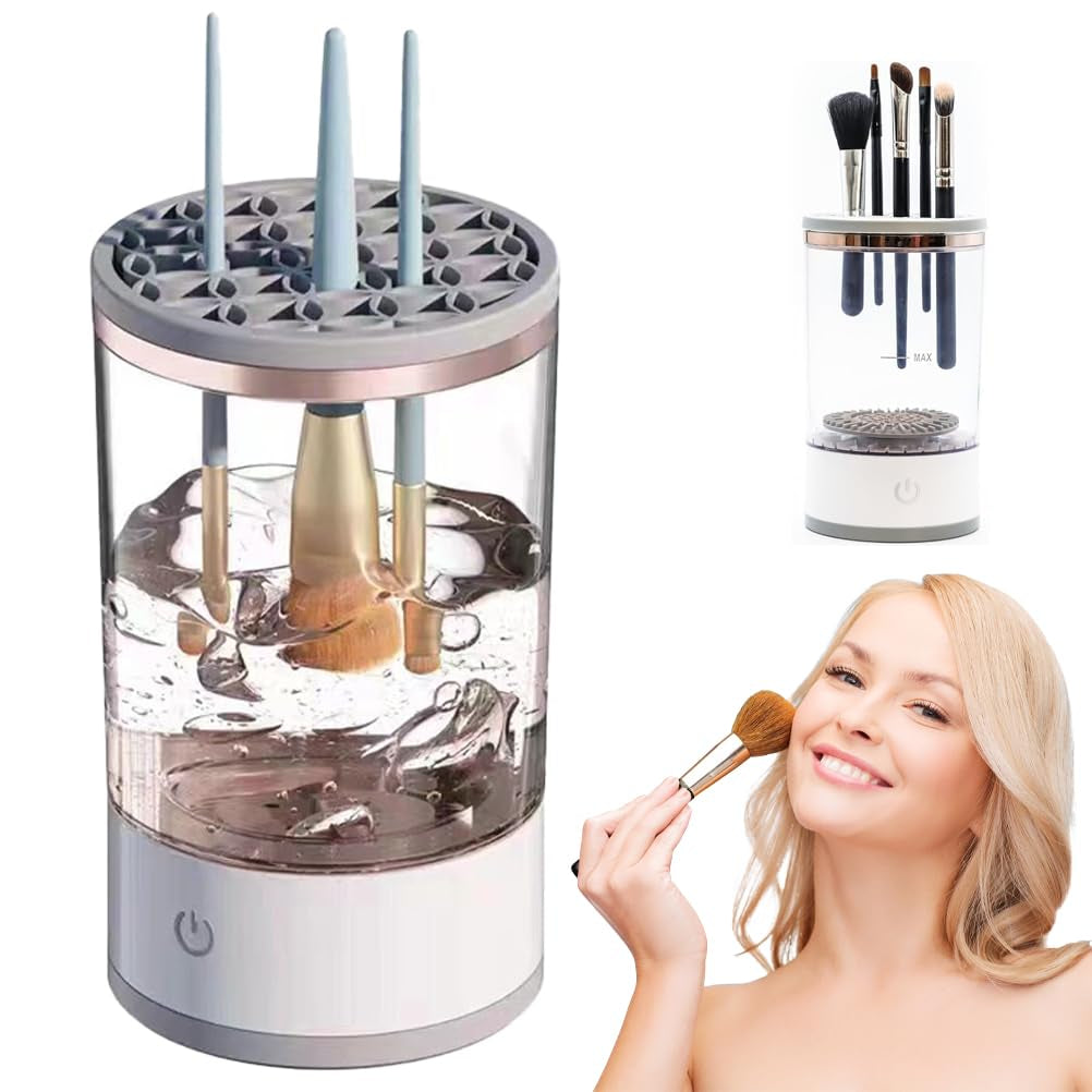 Electric Makeup Brush Cleaner Machine with Brush Clean Mat, 2024 Automatic Cosmetic Brush Cleaner Makeup Brush Tools for All Size Beauty Makeup Brushes Set, Gift for Women Wife Friend